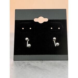 S925 Sterling Silver Round Stud Metal Earrings Fashion Jewelry